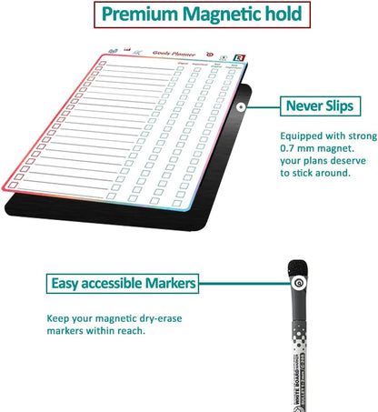 4 PCS Reusable Dry Erase Habit Tracker & Goal Planner |8.3 x 11.7''| with 6 PCS Magnetic Dry Erase Markers, Used as Fitness Planner, Reward, Behavior Chart & Chore Chart for Kids and Adults…