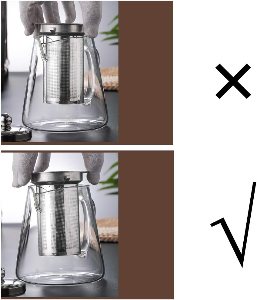TMOST Glass Teapot with Infuser Tea Pot 950ml/32oz Tea Kettle Stovetop Safe Blooming and Loose Leaf Tea Maker Set (32oz/ 950ml)