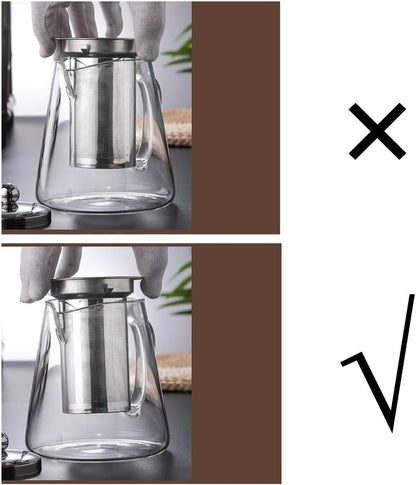 TMOST Glass Teapot with Infuser Tea Pot 950ml/32oz Tea Kettle Stovetop Safe Blooming and Loose Leaf Tea Maker Set (32oz/ 950ml)