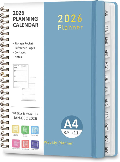 Planner 2026-2027, Weekly and Monthly Calendar Planner, JUL 2026 - JUN 2027 | Academic Year, Daily Agenda Book, A5(6.3'' x 8.5''), Sprial Bound, Inner Pocket, Office School Use