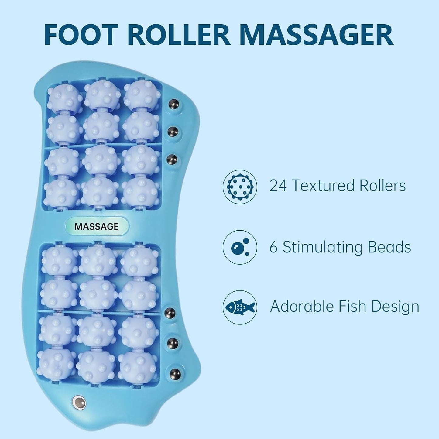 Foot Roller Massager for Plantar Fasciitis Pain Relief, Large Size Under Desk Feet Massage, Manual Acupressure Tool, Eases Pain & Cold Feet, Boosts Circulation, Split Portable & Washable