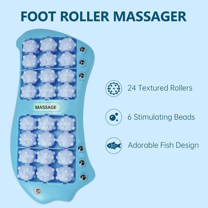 Foot Roller Massager for Plantar Fasciitis Pain Relief, Large Size Under Desk Feet Massage, Manual Acupressure Tool, Eases Pain & Cold Feet, Boosts Circulation, Split Portable & Washable