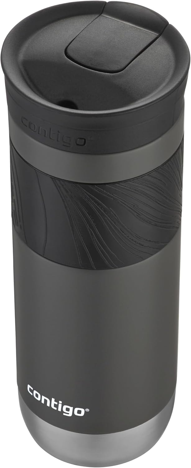 Contigo SNAPSEAL Insulated Stainless Steel Travel Mug with Grip 20oz. Blue Corn Transparent Satin & Midnight Berry