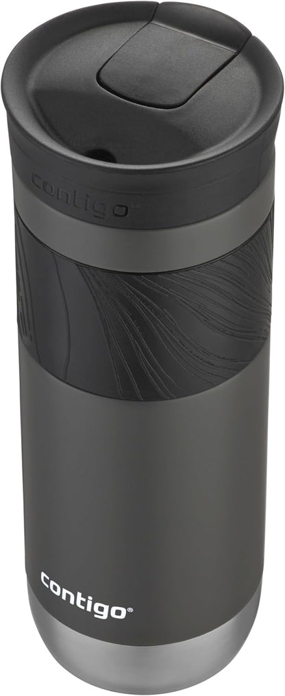 Contigo SNAPSEAL Insulated Stainless Steel Travel Mug with Grip 20oz. Blue Corn Transparent Satin & Midnight Berry