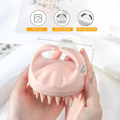 Sndyi Scalp Massager Shampoo Brush, Scalp Scrubber with Soft Silicone Bristles, Scalp Exfoliator for Dandruff Removal, Scalp Massager for Hair Growth, Wet Dry Hair Brush for Scalp Care, Green