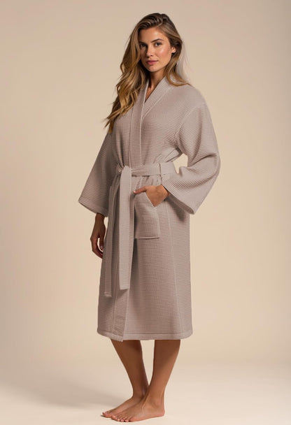 Turquaz Womens Lightweight Waffle Kimono Bathrobe for Men - Soft Quick-Dry Spa & Summer Towel Robe, Cotton Blend