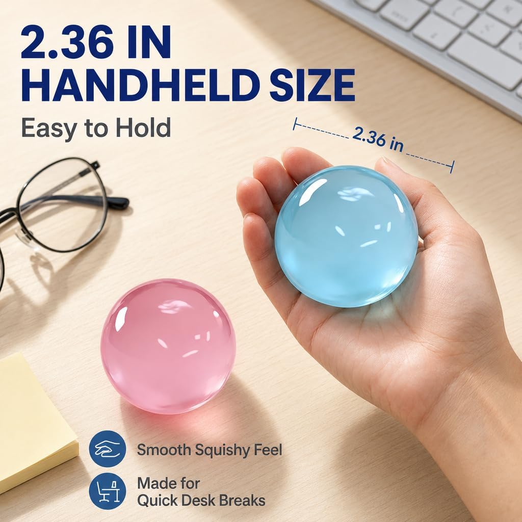 Squishy Textured Stress Balls 3pcs, Soft Memory Gel Squeeze Balls Fidget Toys for Kids/Adults Hand Exercises, Party Favors Anxiety Relief Squeeze Ball