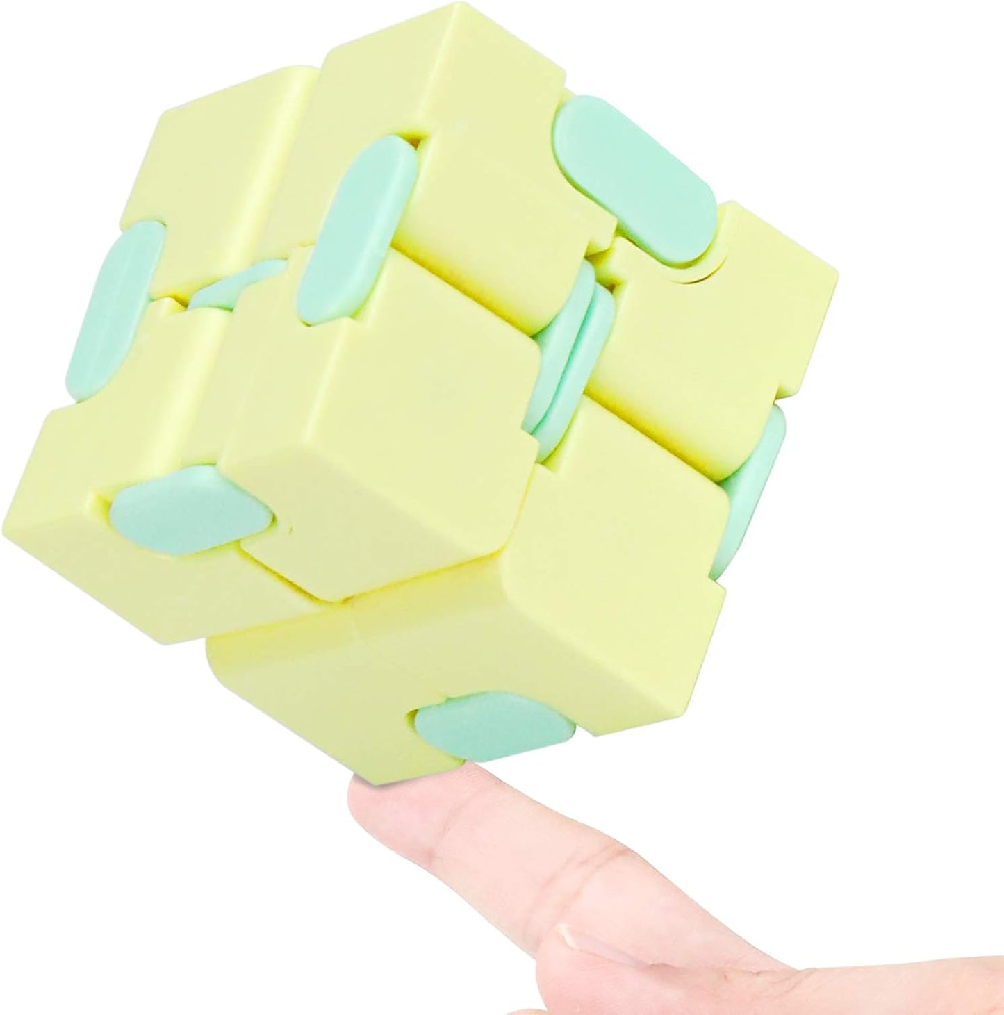 Infinity Cube Fidget Toy Stress Relieving Fidgeting Game for Kids and Adults,Cute Mini Unique Gadget for Anxiety Relief and Kill Time (Macaron Blue)