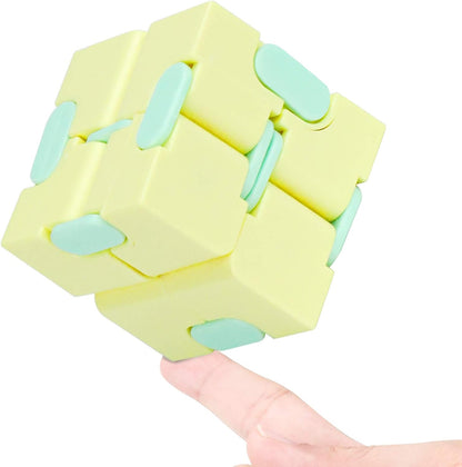 Infinity Cube Fidget Toy Stress Relieving Fidgeting Game for Kids and Adults,Cute Mini Unique Gadget for Anxiety Relief and Kill Time (Macaron Blue)