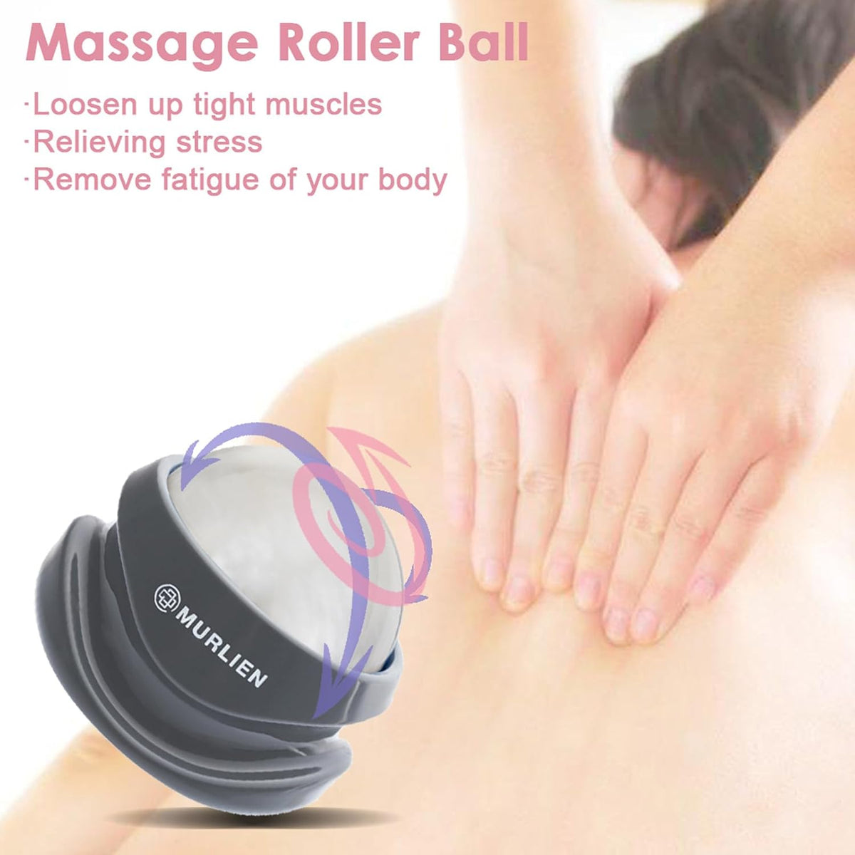 Massage Roller Ball, Tight and Sore Muscles Relief, Manual Massager, Alleviating Shoulder, Arms, Back, Legs, Calves or Muscle Tension