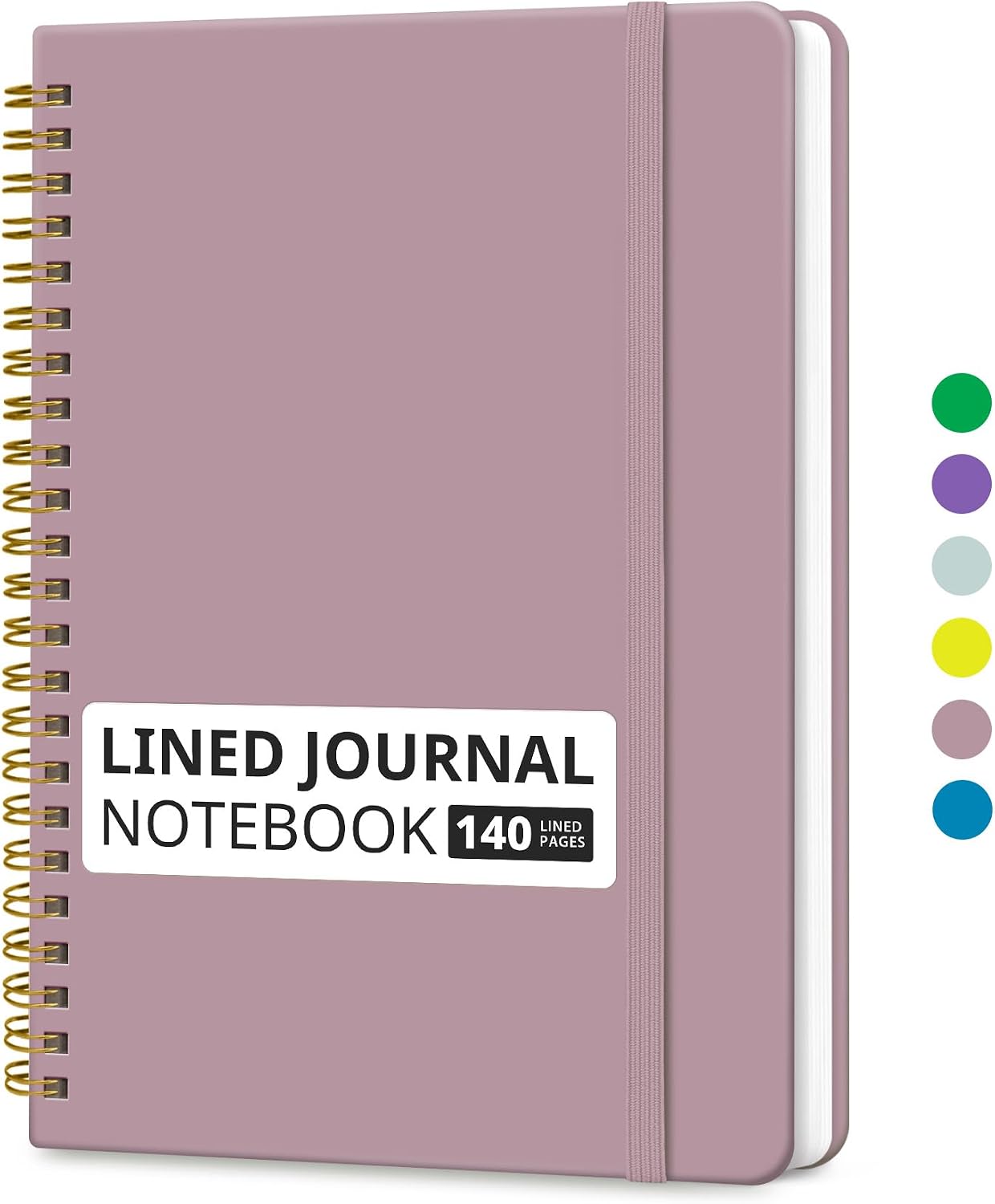 Taja Lined Spiral Journal Notebook for Women & Men, 140 Pages, College Ruled Hardcover Notebook for Work & Note Taking, Journals for Writing, A5(5.7" x 7.9") - Green