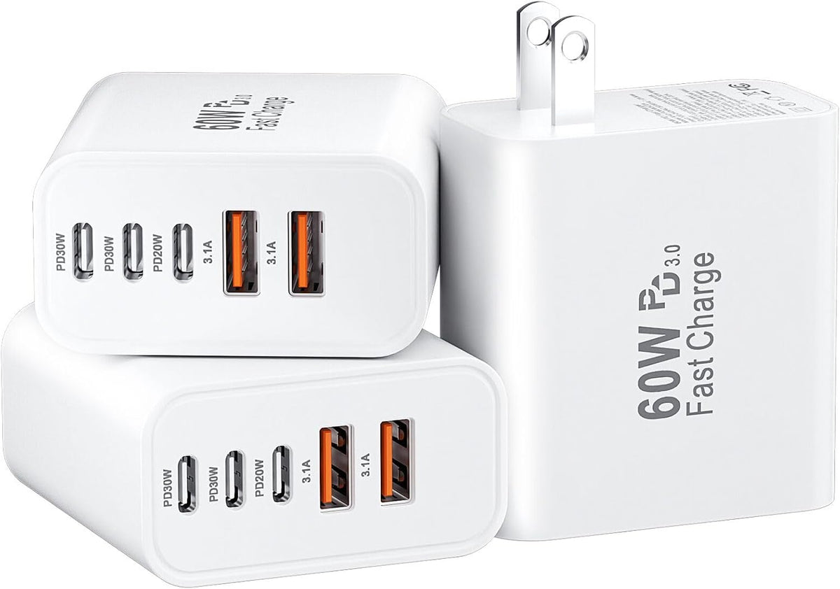 USB C Charger Block Fast Charging, 60W Phone Charger USBC Wall Plug Adapter
