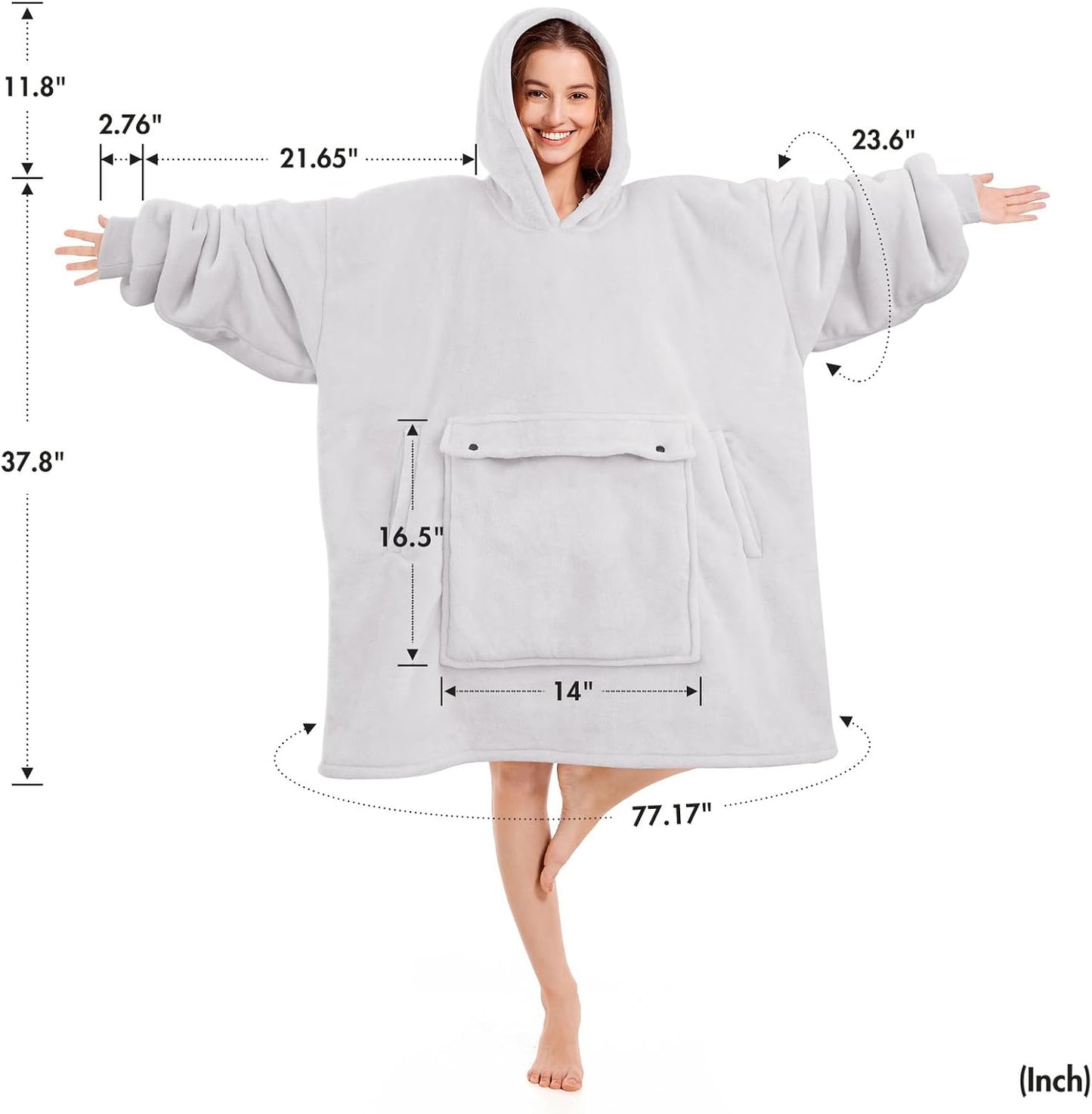 Narecte Cozy Oversized Blanket Hoodie Wearable Blanket Adults Soft Hooded Blanket Hoodie Birthday Gifts for Women Christmas - Colors B