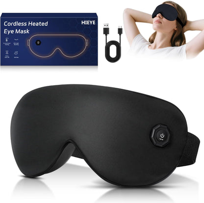 Cordless Heated Eye Mask for Dry Eyes,Electric Warm Compress for Fast Eye Relief Rechargeable USB Heat Relax Mask for Sleep