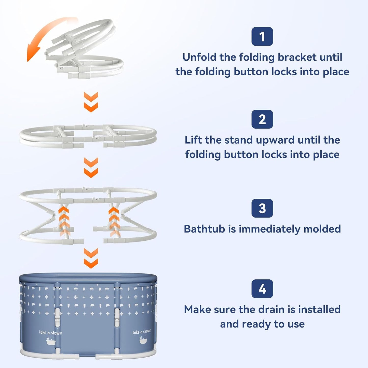 Foldable Bathtub Tray, Expandable to 80cm Acrylic Bath Tray for Tub, Bath Tub Tray Shower Storage Rack, Bath Table Trays for Bathtub (Transparent Bathtub Tray)