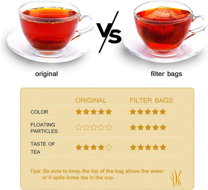 Angooni 300PCS Disposable Tea Filter Bags with Drawstring | 100% Natural & Safe Loose Leaf Tea Empty Tea Bags, 1-Cup Capacity