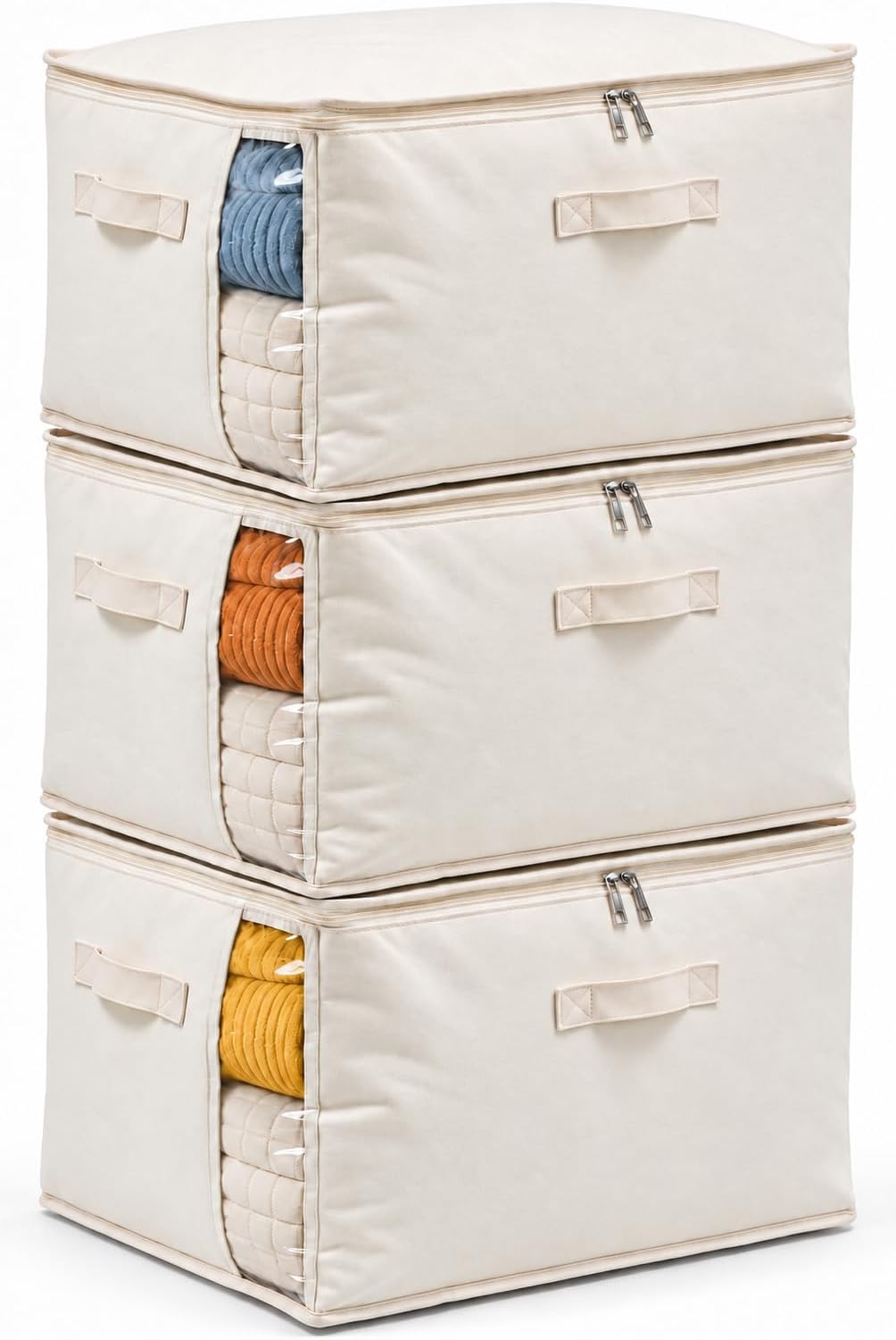 Canvas Comforter Storage Bags for Clothes & King Comforters, Natural