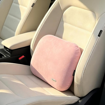 Carwales Emulsion Lumbar Support Pillow for Car Driving Seat Relax Soft Lower Back Support Home Office Chair Cushion Desk Accessories Waist Pain Relief Black