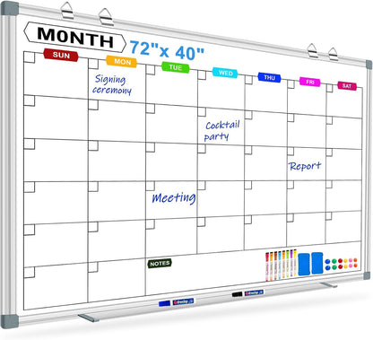 Dry Erase Board Calendar for Wall, 36" x 24" Monthly Whiteboard