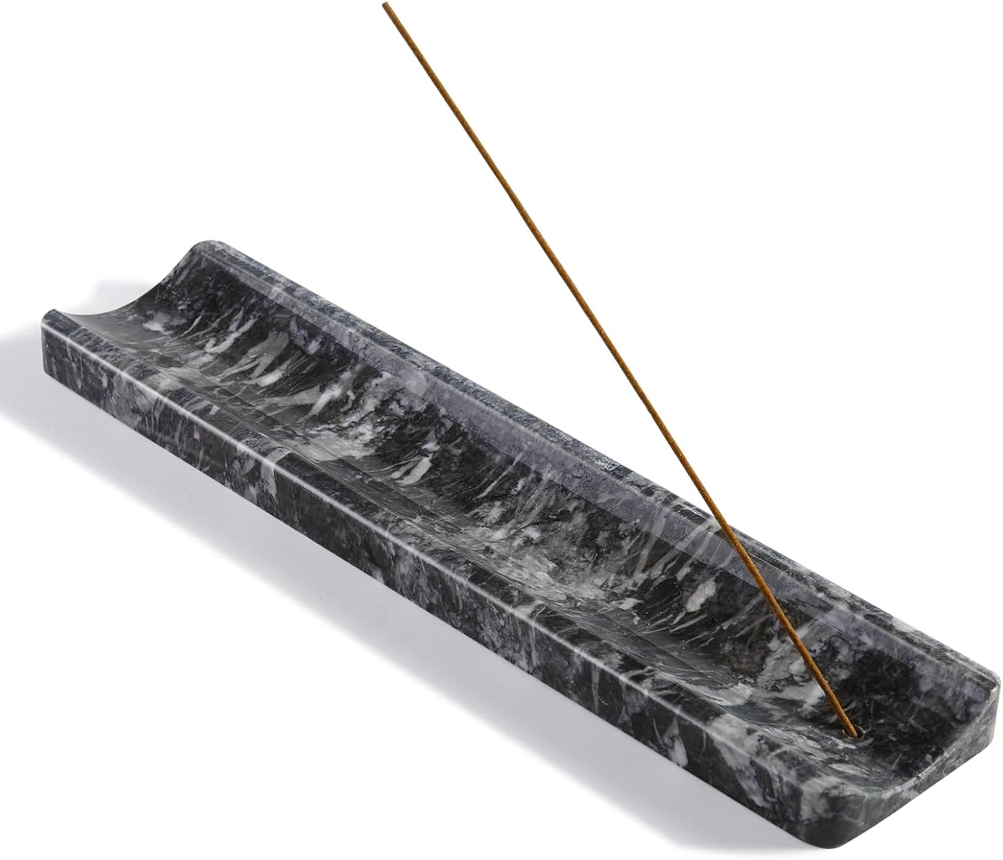 Koville Marble Incense Holder, Incense Holder for Sticks, Incense Sticks Holder Ash Catcher for Meditation Yoga SPA, Natural Stone Incense Burner, Home Table Decor (Grey)