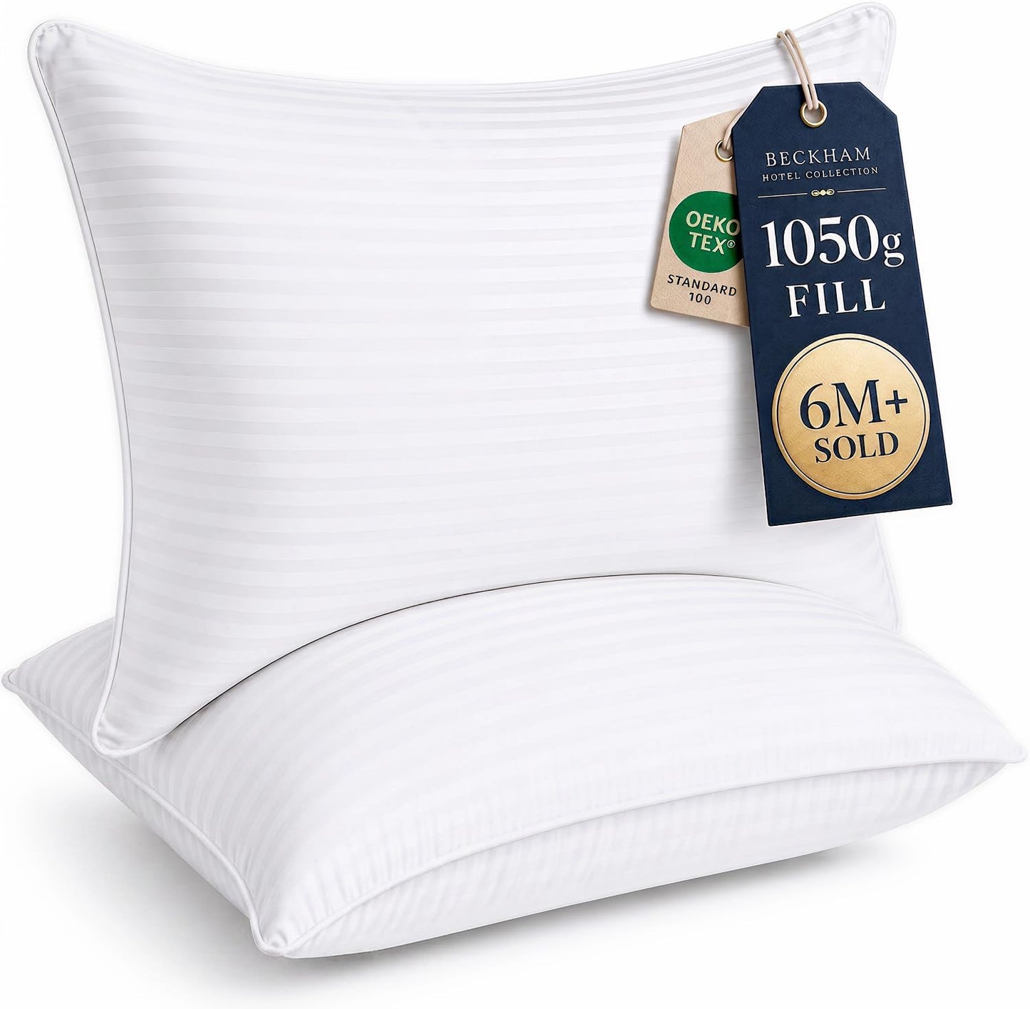 Beckham Hotel Collection Bed Pillows Standard/Queen Size Set of 2 - Original Soft Down Alternative Pillow for Sleeping - Soft Support for Back, Stomach or Side Sleepers