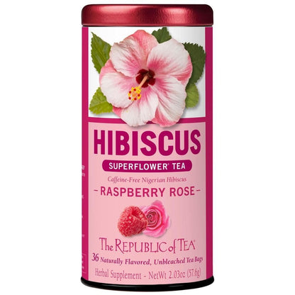 The Republic of Tea Raspberry Rose Hibiscus Herbal Tea, 36 Count