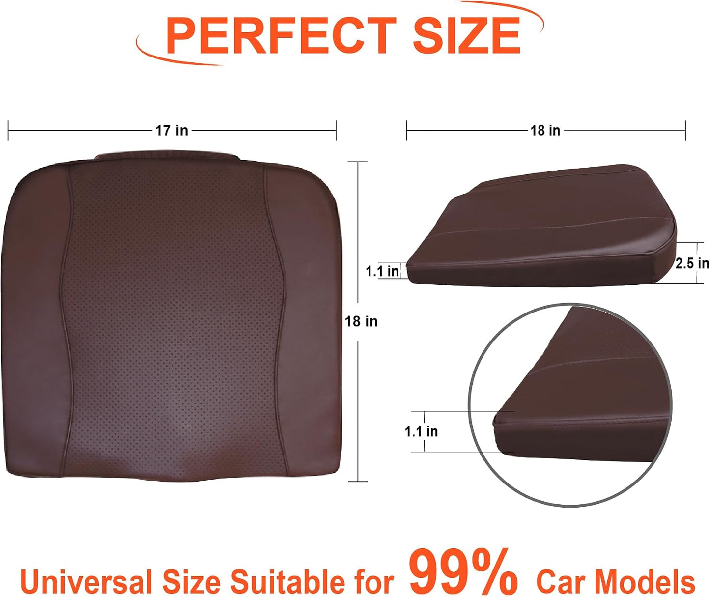 Lofty Aim Car Seat Cushion, Comfort Memory Foam Car Cushions for Driving - Sciatica & Lower Back Pain Relief, Driver Seat Pillow for Auto, Office Chair, Wheelchair - Black