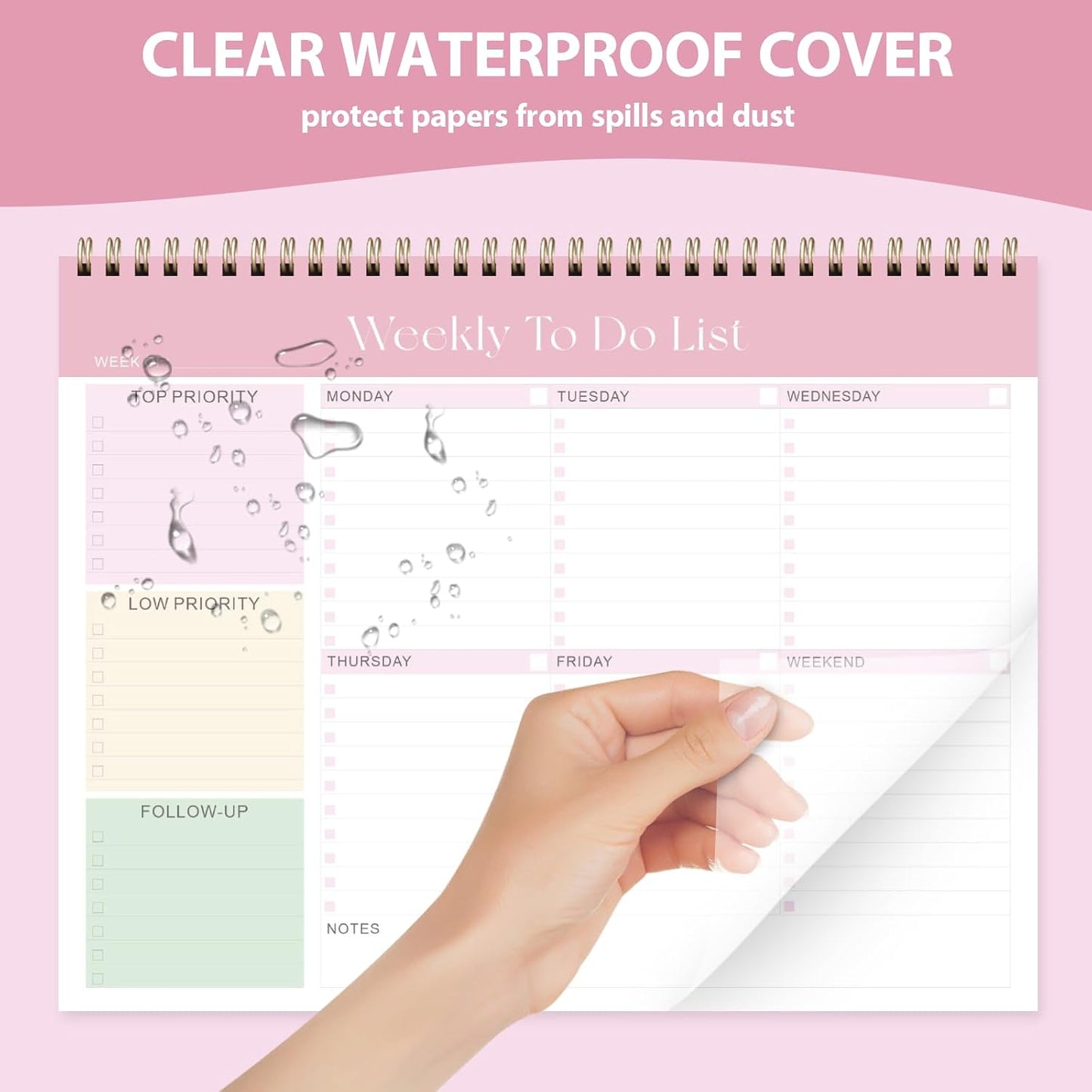 Weekly To Do List Notepad, Undated Planner with 52 Sheets (8.5''x11'') | Desk Accessories and Supplies, Women & Man, Home School & Work