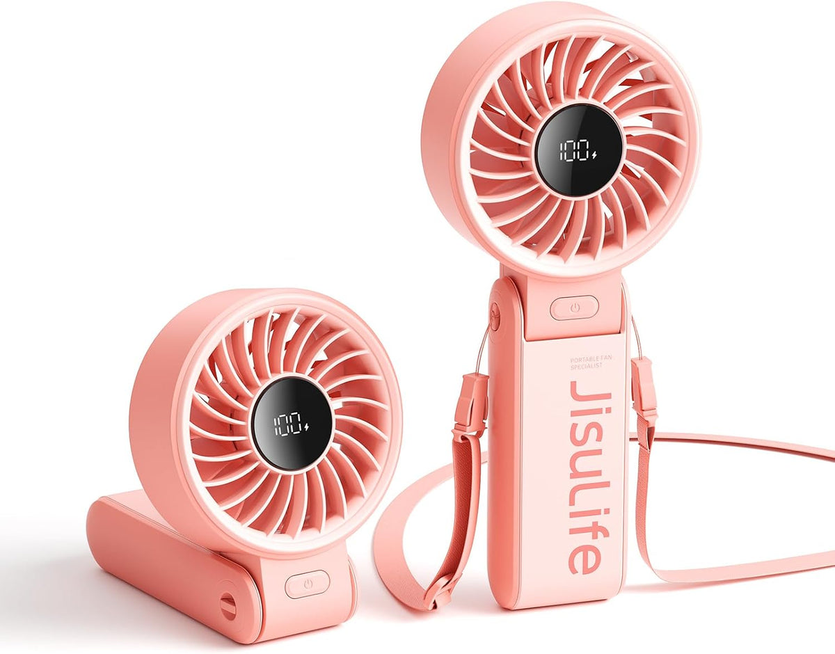 JISULIFE Portable Handheld Fan Life7: 3-in-1 Hand, Desk & Neck Fan-Black
