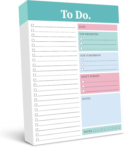 Spakon 300 Sheets Daily to Do List Notepad Notebook Library Card to Do Planner Checklist Memo Writing Pad Schedule Reminder Office Homework Planner for Task, 6" x 8(Classic,White)