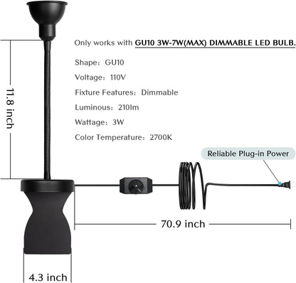 Solfres Patented Innovative Design Headboard Reading Light. No Drilling Golden Book Light for Bedtime Reading. Dimmable LED Book Reading Lamp with Bulb. Movable & Flexible, Black