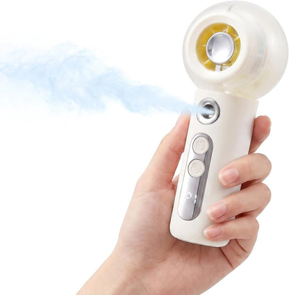 Portable Handheld Misting Fan, Rechargeable Mini Fan with LED Display