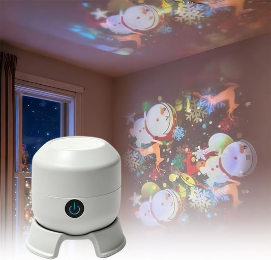Dynamic Rotating LED Projector Light, 360° Rotating Ocean Wave Night Projection Night Light, Multi-Angle Projection Base, for Meditation, Bedroom, Home Theater