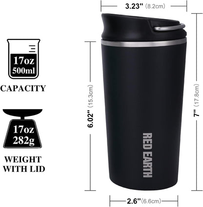 GiNT 17oz Travel Tea Mug with Infuser, 2 Lids. Vacuum Insulated 316 Stainless Steel Coffee Mug. Dishwasher Safe Tea Cup with Strainer for Hot & Cold Brew Coffee. Mothers Day Gifts for Mom (Green)