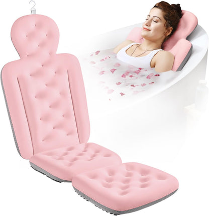 Full Body Bath Pillow for Bathtub, Thick Bathtub Cushion, Luxury Tub Pillow for Bath for Headrest Neck and Back Support White 51" x 16"