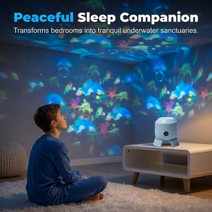 Dynamic Rotating LED Projector Light, 360° Rotating Ocean Wave Night Projection Night Light, Multi-Angle Projection Base, for Meditation, Bedroom, Home Theater