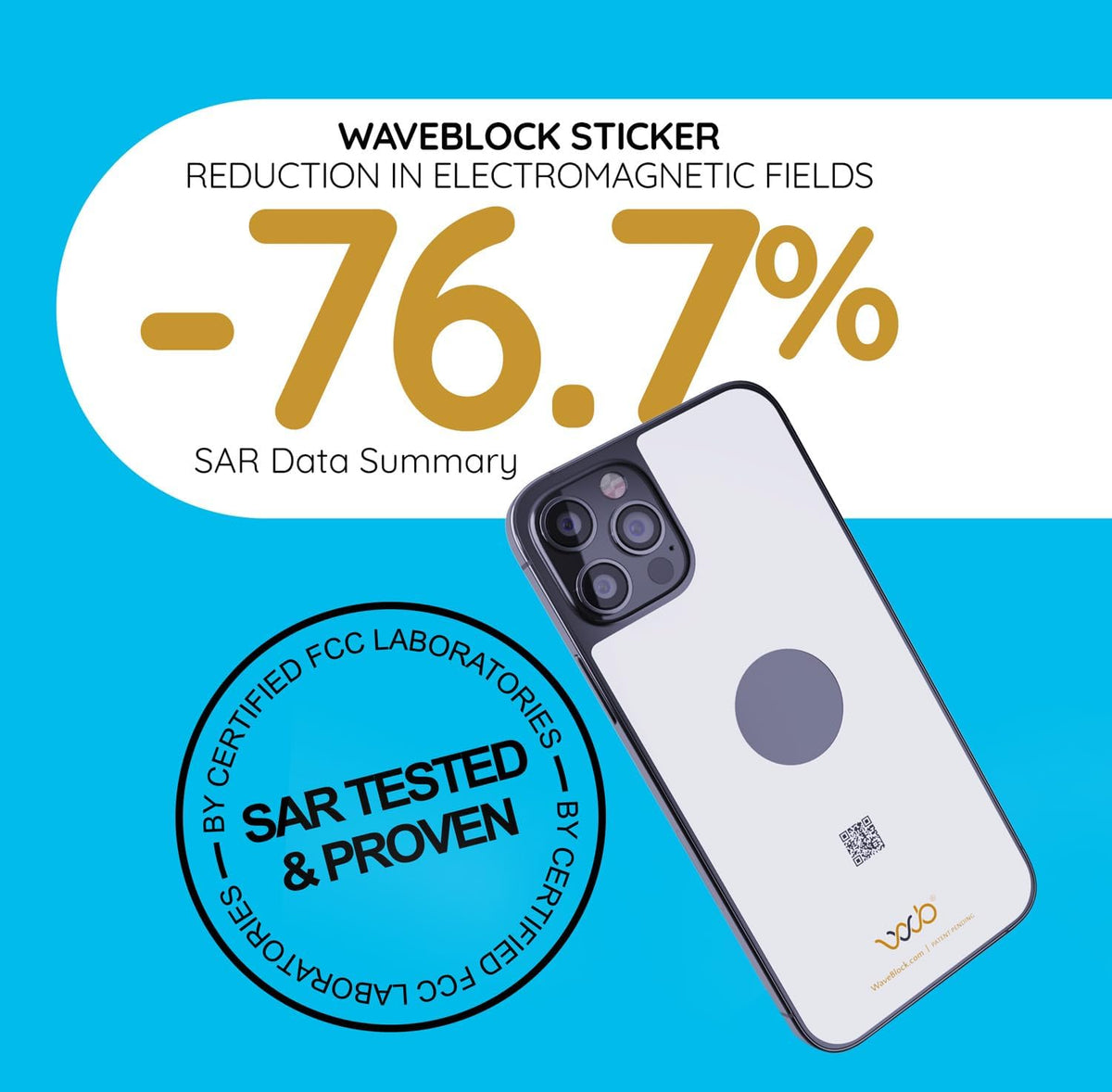 WAVEBLOCK EMF Blocker Sticker for iPhone 15 White