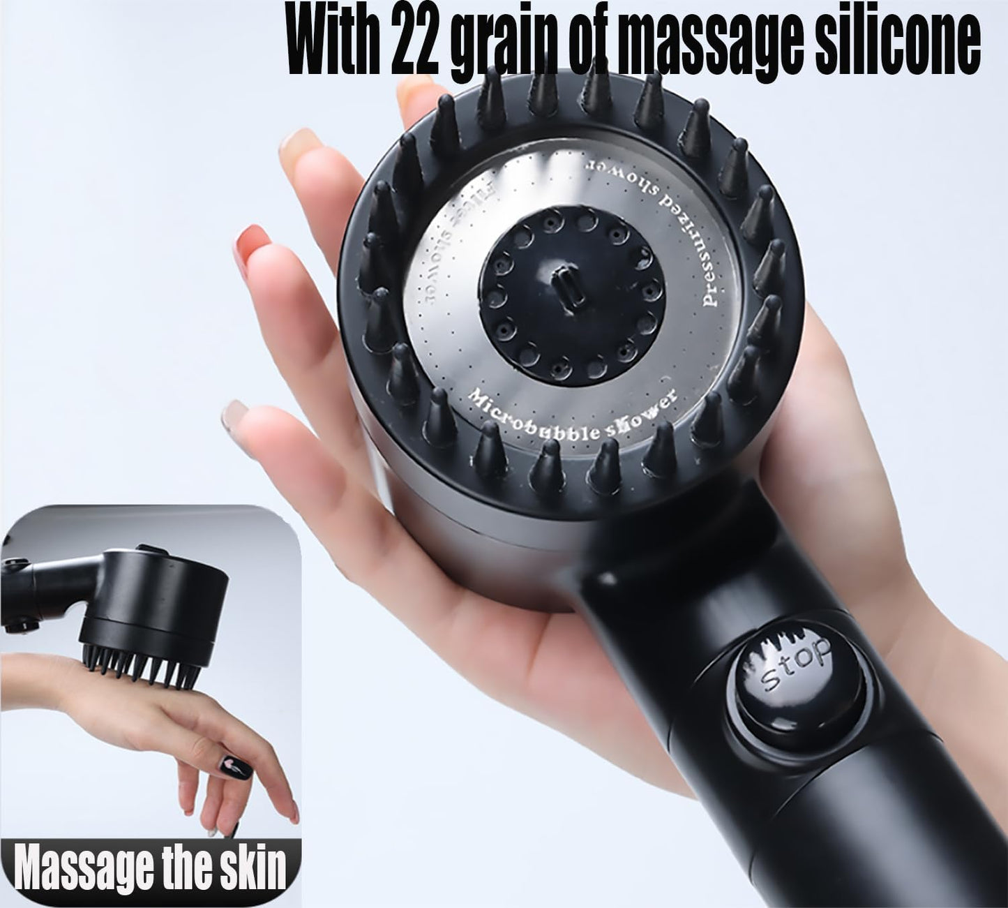 Shower Head with Handheld, Shower Heads High Pressure, High Flow Even with Low Water Pressure-Hand Held Showerhead Set,3 Modes Filtered Showerhead with 59″Replacement Hose/Bracket/Cotton Filters