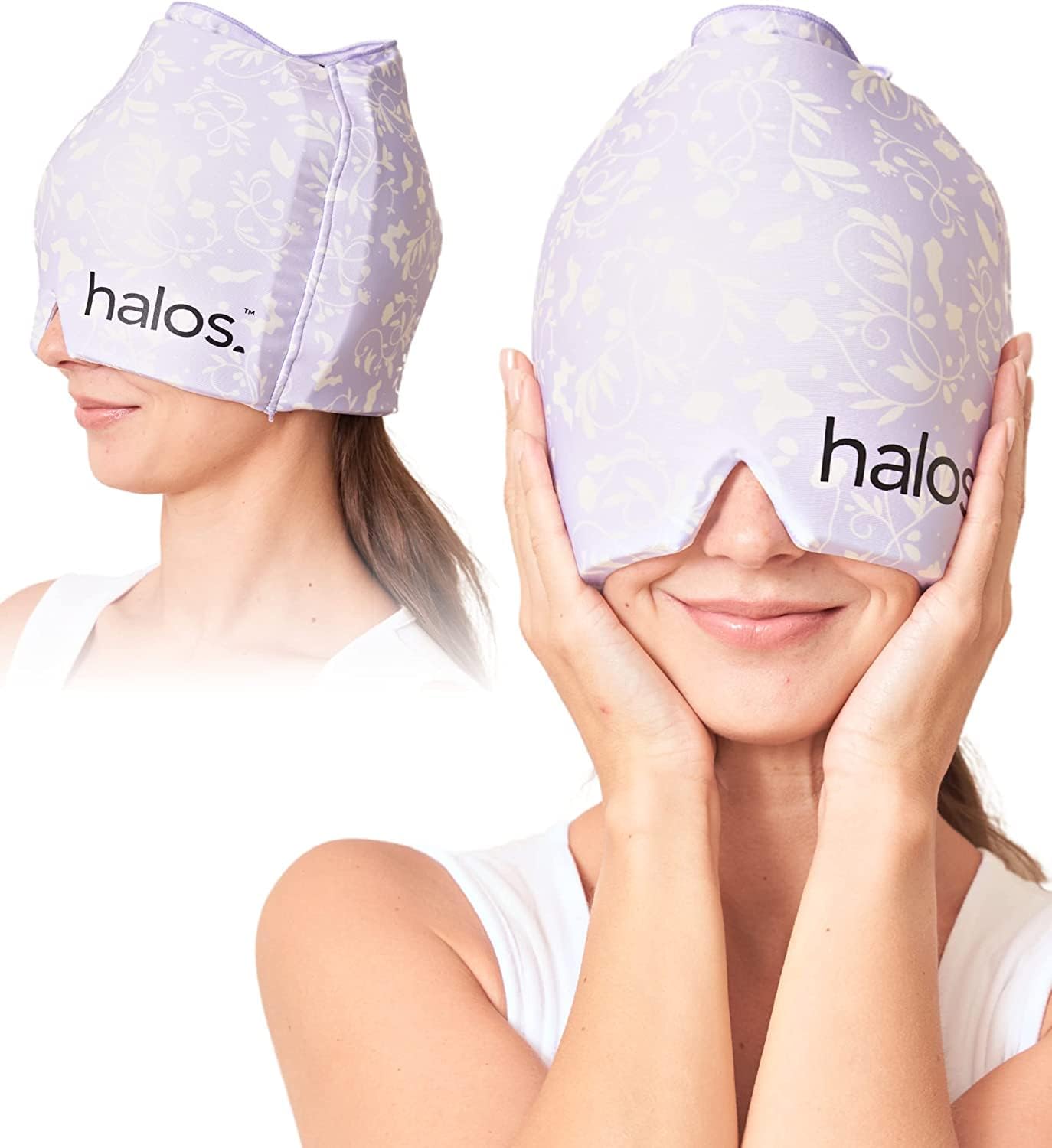 Myhalos® Migraine Relief Cap, Ice Hat for Migraines, Headache Relief Cap, 30% More Gel, Hot & Cold Therapy Head Ice Pack, Cooling Headache Hat, Tension Wrap, Hangover Cap, Ice Face Mask, FSA|HSA