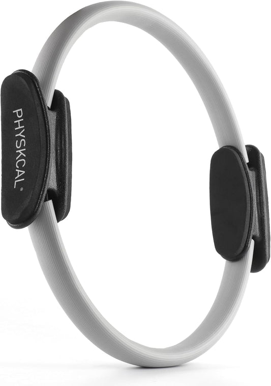 PhysKcal Pilates Ring, 15-Inch Magic Circle with Thick Padded Handle | Pilates Equipment for Toning Inner Thighs, Arms and Strengthening Cores with Workout Sheet Included
