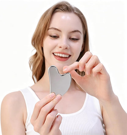 BYYDDIY Spherical Surface Stainless Steel Gua Sha Facial Tools, Metal Gua Sha for Face,Tighten Skin Massage, Guasha Beauty Tool for Body Eyes (W-s)