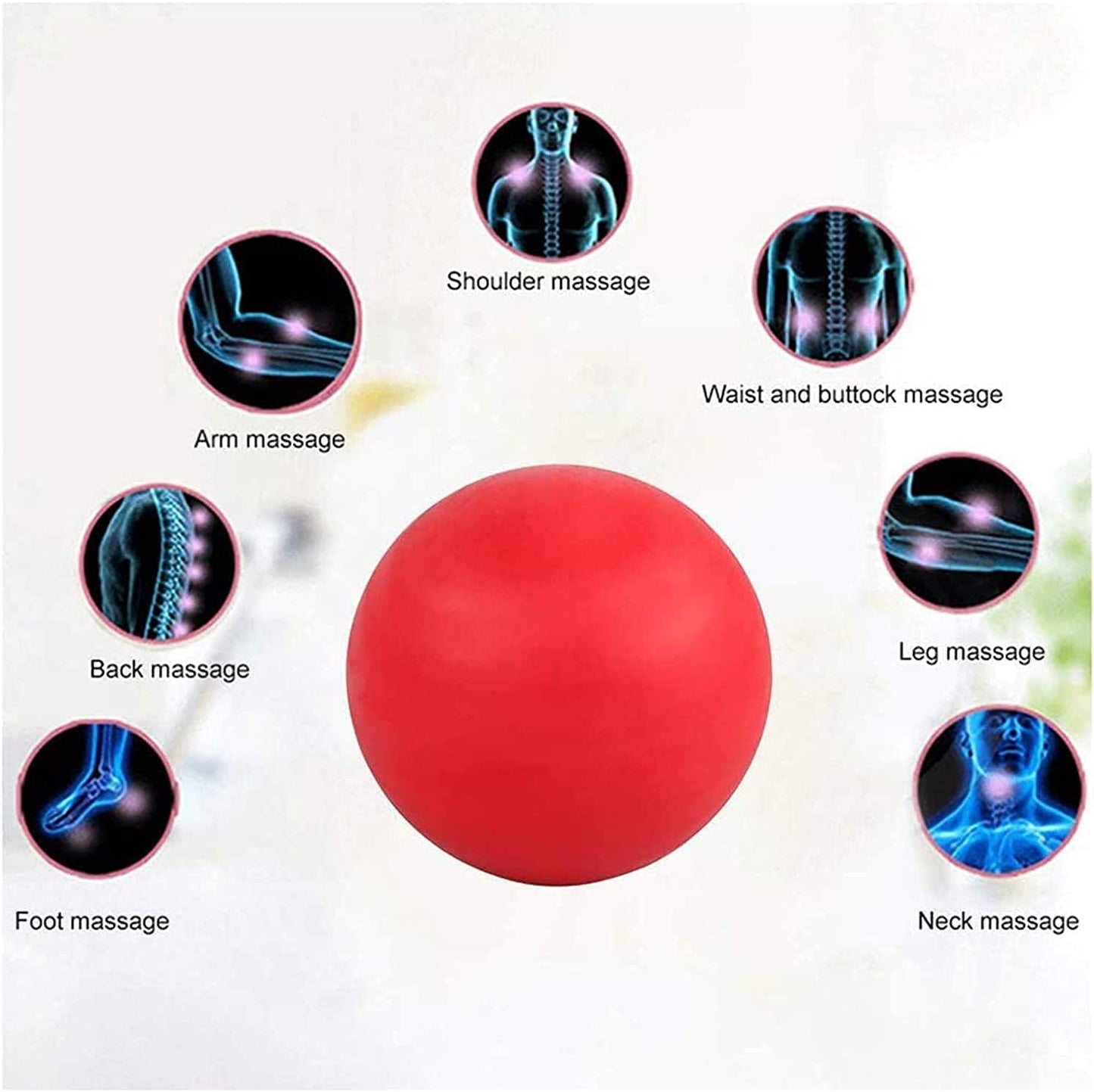 WOVTE Massage Lacrosse Ball for Sore Muscles, Shoulders, Neck, Back, Foot, Body, Deep Tissue, Trigger Point, Muscle Knots, Yoga and Myofascial Release (Blue)