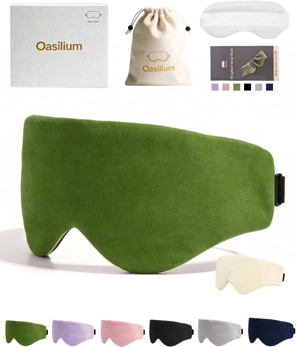Lyocell Weighted Sleep Eye Mask for Women Men, 5.3oz & 7oz, Cooling, Removable Washable Weighted Bag, Light Blocking Eye Cover, Soft Eye Shade for Travel Essentials, Office Naps, Gift,Purple