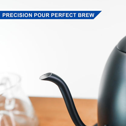 Bonavita 1L Digital Variable Temperature Gooseneck Electric Kettle for Coffee Brew and Tea Precise Pour Control, 6 Preset Temps, Café or Home Use, 1200 Watt, LED Panel, Stainless Steel