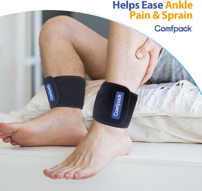 Comfpack Cold Therapy Wrap with 2 Packs for Pain Relief, Reusable Gel Ice Packs for Foot Plantar, Wrist, Ankle, Great for Sprains, Muscle Pain, Bruises, Injuries
