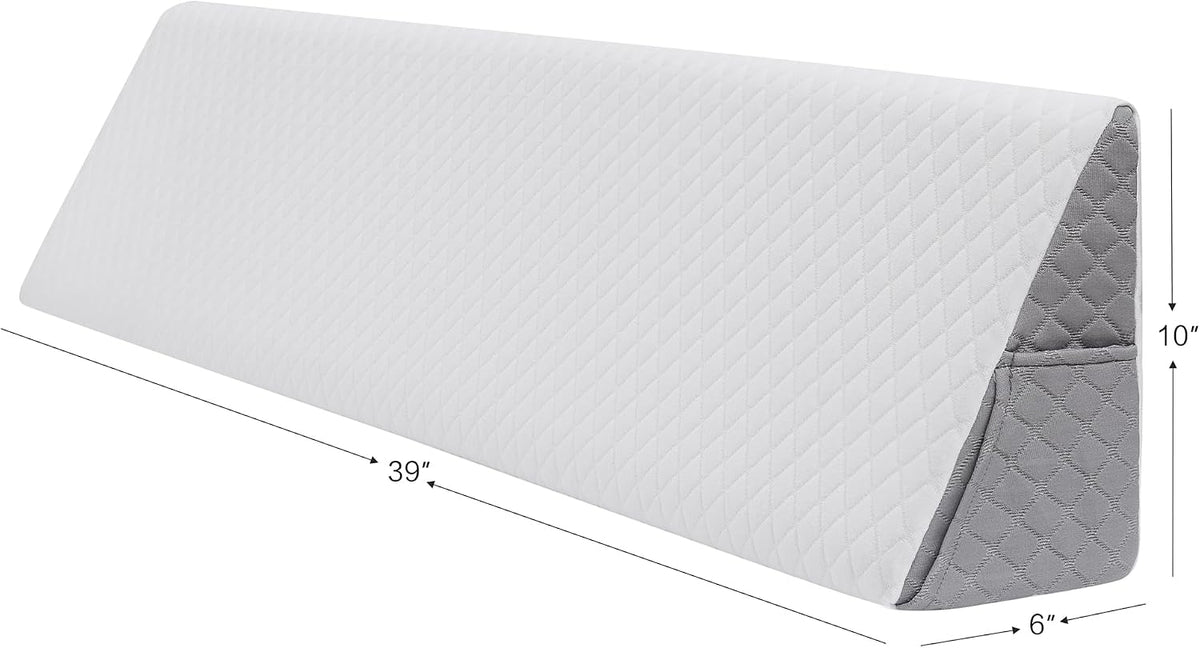 Premium Bed Wedge Pillow - Ergonomic Support for Sleeping, Post-Surgery, Acid Reflux Relief, and More - CertiPUR-US Certified Memory Foam - Removable Cover Included, Triangle, 24" x 22" x 7.5"