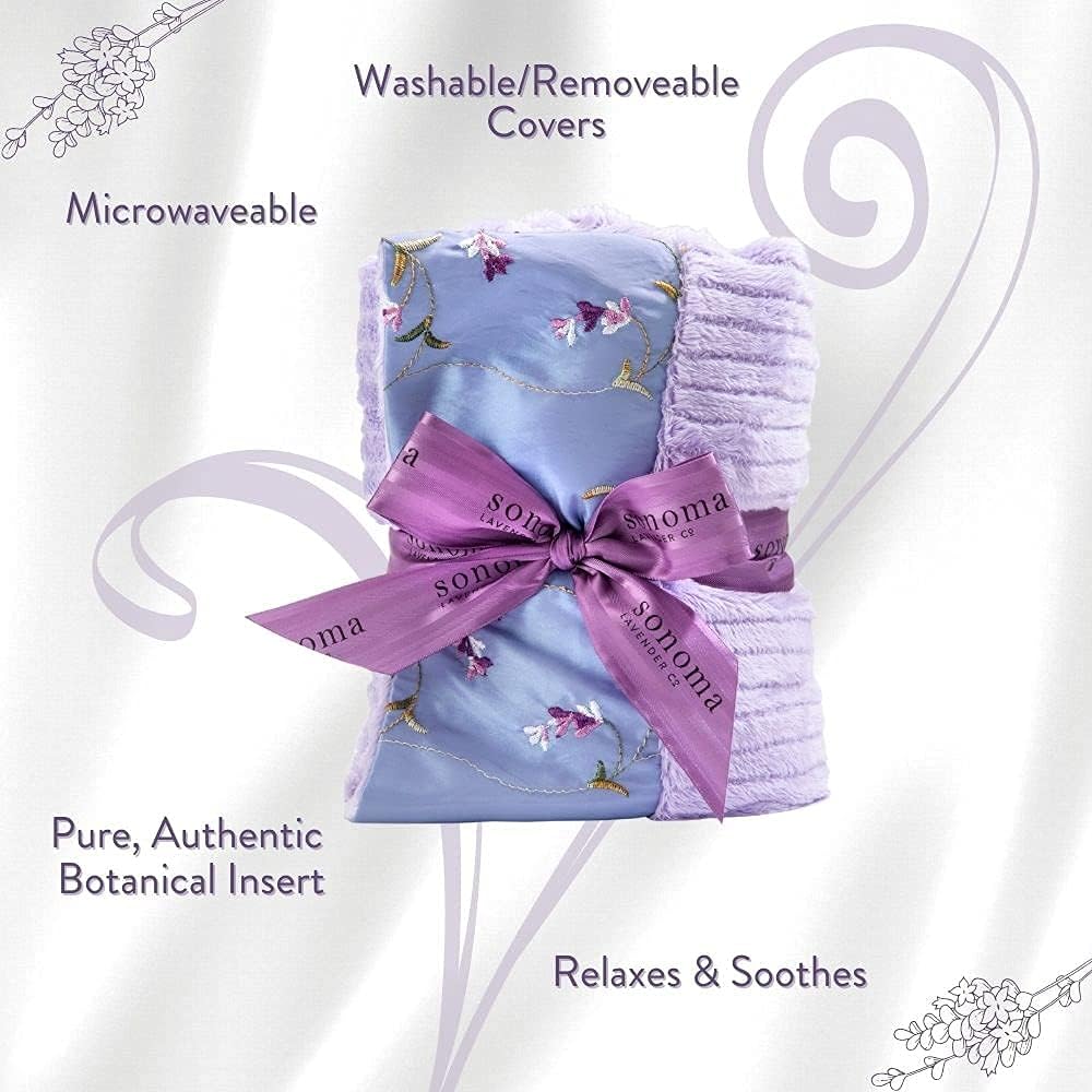 Sonoma Lavender Spa Heat Wrap for Neck, Shoulders and Lower Back, Microwaveable Lavender Aromatherapy Heating Pad, Removable and Washable Covers, Stress and Pain Relief (9" x 26", Arctic Circle)