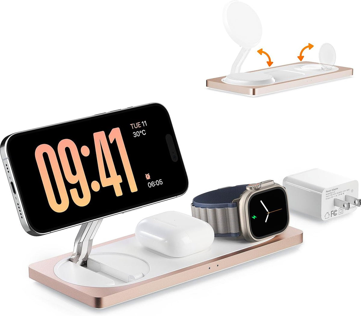 PETINO 3 in 1 Wireless Charging Station for Apple Devices with MagSafe