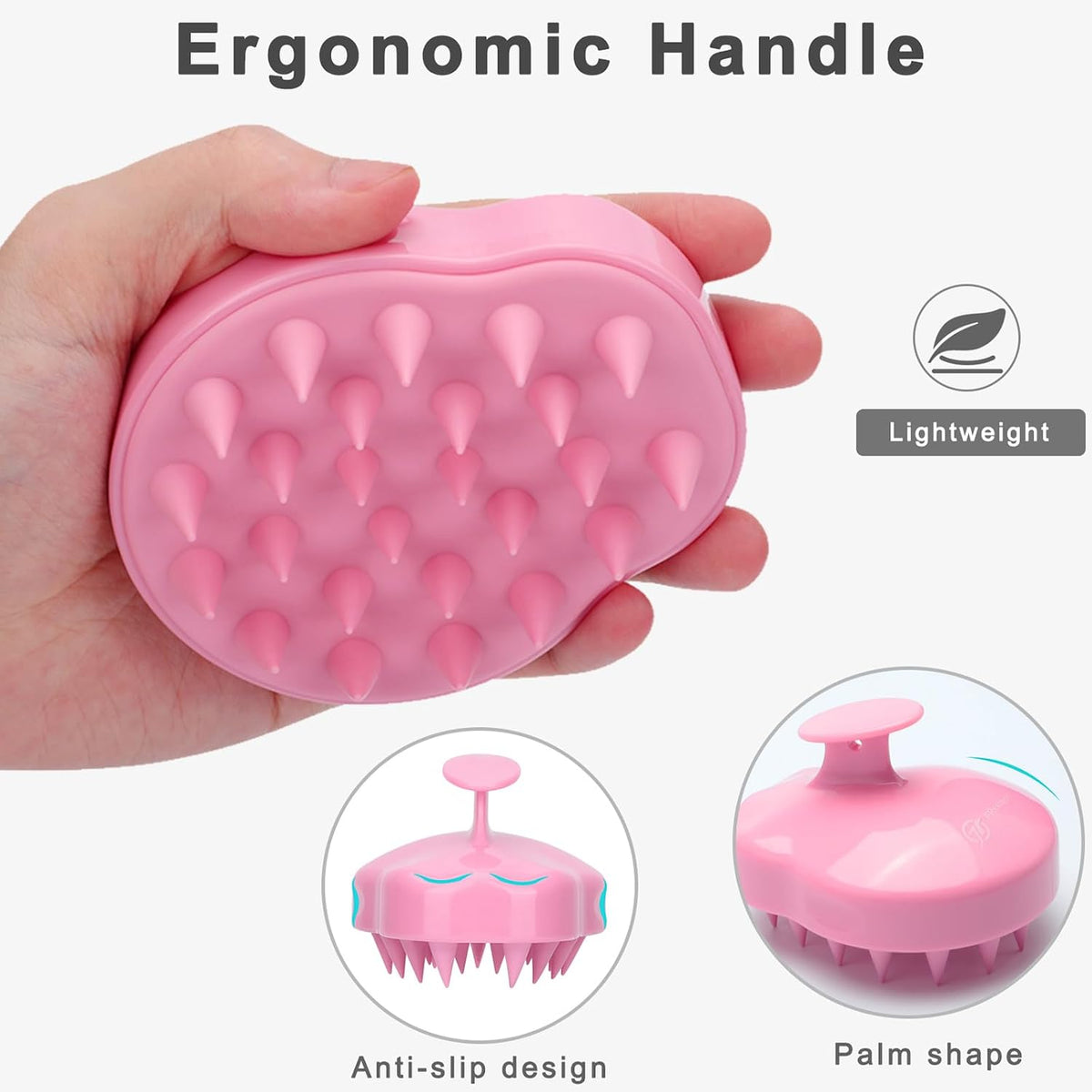 FREATECH Scalp Scrubber Scalp Massager Hair Growth, Shower Shampoo Brush with Silicone Bristles for Dandruff Removal and Hair Care, Wet & Dry Hair Massager Scalp Exfoliator for Men Women Kids，Black