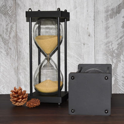 Hourglass Timer 60 Minute, Black Wooden Sand Timer, Black